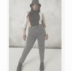 Plus Size Black Washed Single Thigh Rip Riot Jeans